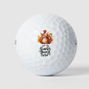 Turkey thanksgiving crew funny cute golfer golf balls
