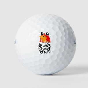 Turkey thanksgiving crew funny cute golfer golf balls