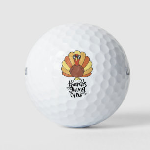 Turkey thanksgiving crew funny cute golfer golf balls