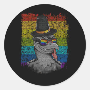 Turkey Thanksgiving Day Lgbtq - Lgbt Pride Thanksg Classic Round Sticker