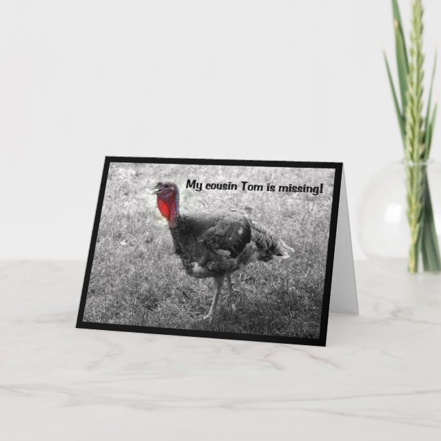 Turkey Thanksgiving Humour Holiday Card (Front)