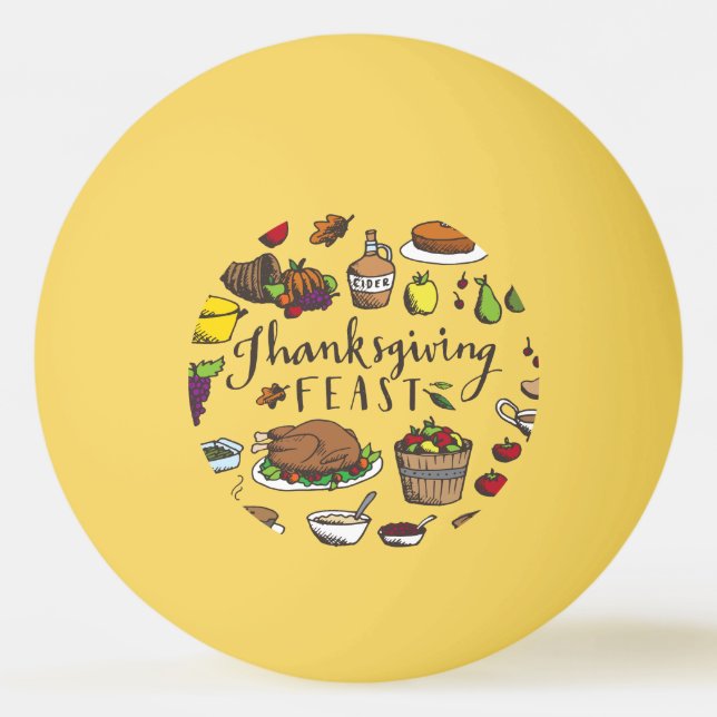 Turkey Thanksgiving   Ping Pong Ball (Front)