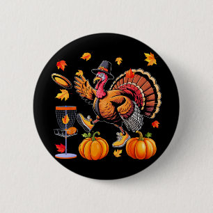 Turkey Thanksgiving Playing Disc Golf Matching Pla 2 Inch Round Button