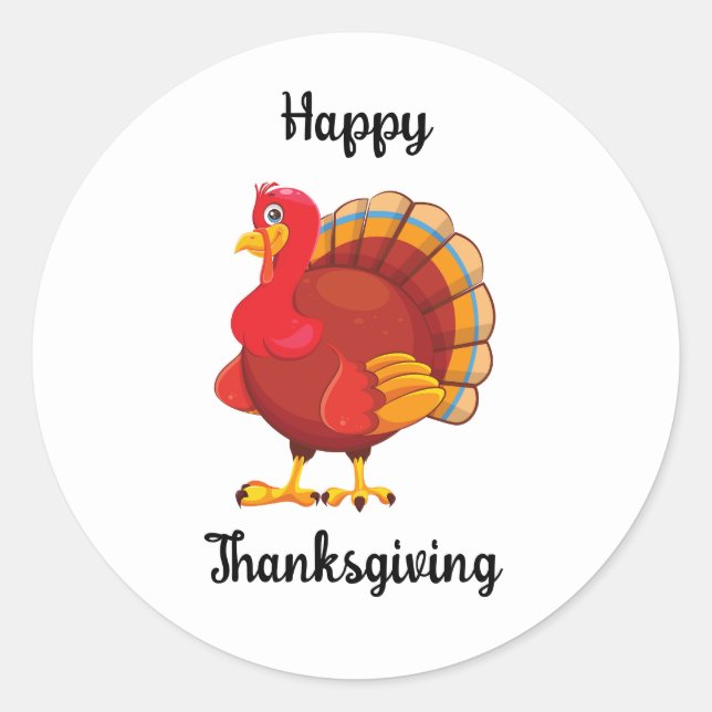 Turkey Thanksgiving Sticker (Front)