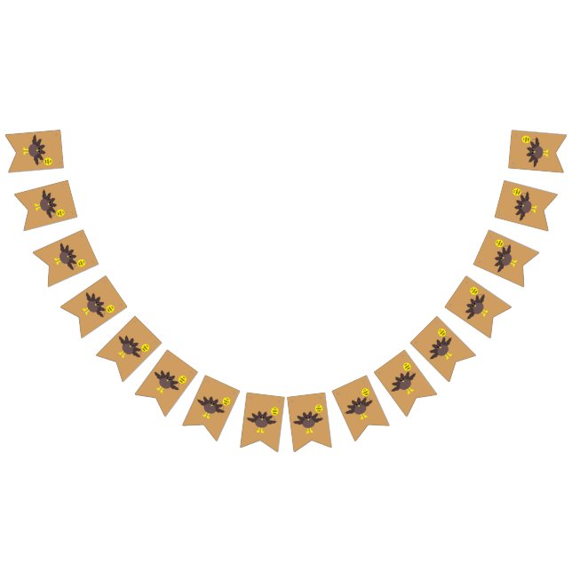 Turkey Time Thanksgiving Bunting Flags (All)