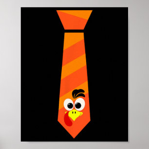 Turkey Time Thanksgiving Co. Funny Turkey Face Tha Poster