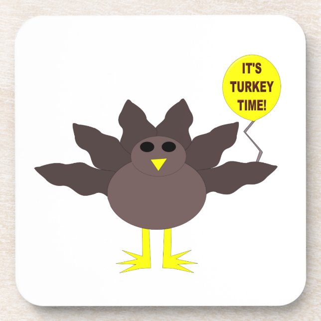 Turkey Time Thanksgiving Coaster (Front)