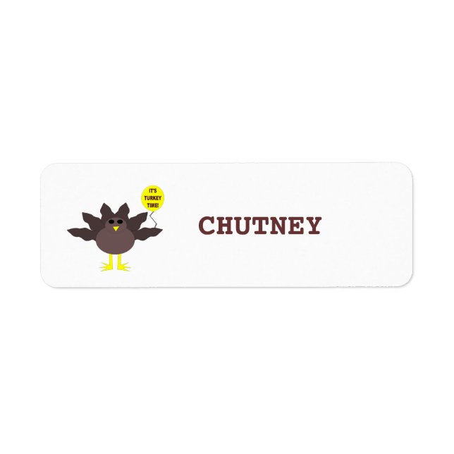 Turkey Time Thanksgiving Custom Food Labels (Front)