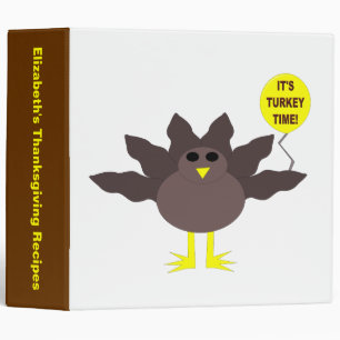Turkey Time Thanksgiving Custom Recipe Binder