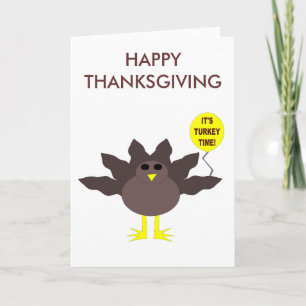 Turkey Time Thanksgiving Customizable Card