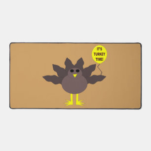 Turkey Time Thanksgiving Desk Mat