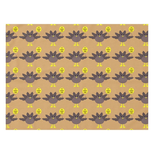 Turkey Time Thanksgiving Tablecloth (Front (Horizontal))