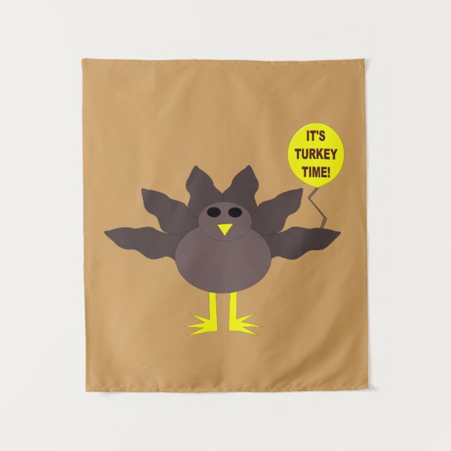 Turkey Time Thanksgiving Tapestry (Front)