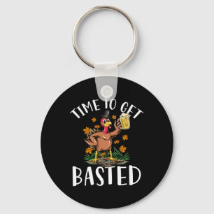 Turkey Time To Get Sted Funny Happy Thanksgiving M Keychain