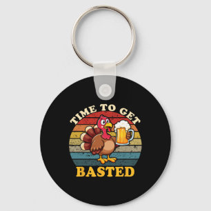 Turkey Time To Get Sted Funny Happy Thanksgiving M Keychain