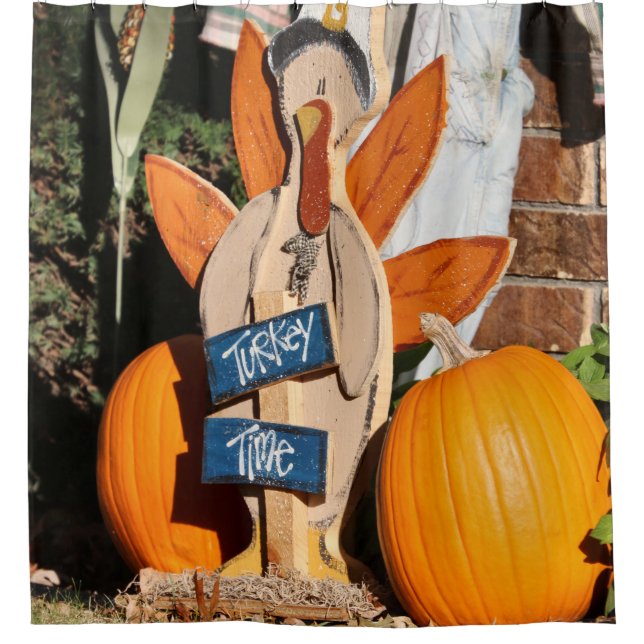 Turkey Timer Shower Curtain (Front)