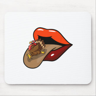 Turkey Tongue Out Thanksgiving Day Funny Lips Fall Mouse Pad