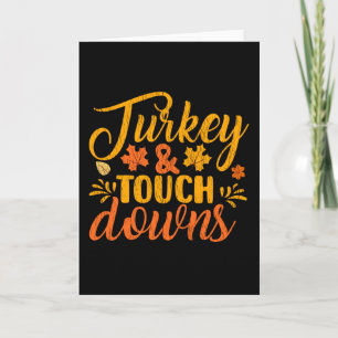 Turkey Touch Downs Thanksgiving Family Football Card