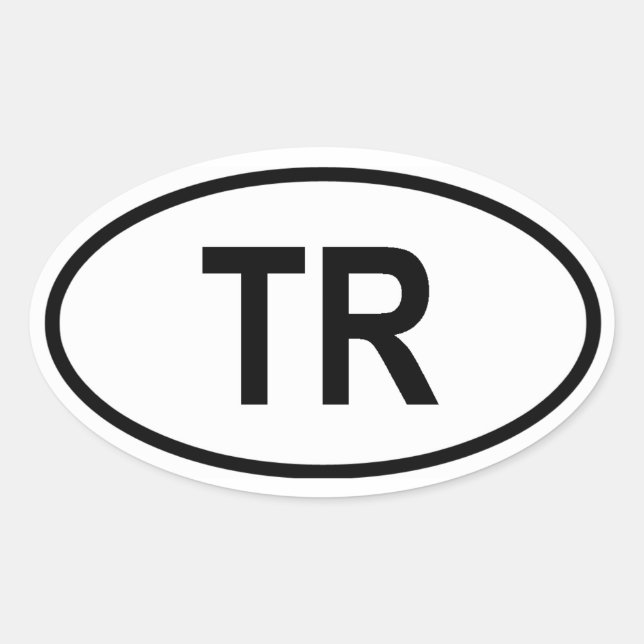 Turkey "TR" Oval Sticker (Front)