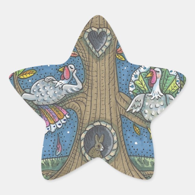 TURKEY TREE, THANKSGIVING GOBBLERS STICKERS Star (Front)