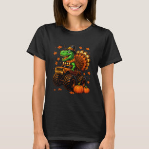 Turkey Trex Monster Truck Dinosaur Fall Thanksgivi T-Shirt