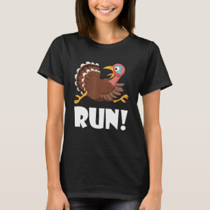 Turkey Trot Adult Running Costume Face Run Thanksg T-Shirt