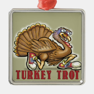 Turkey Trot Metal Ornament