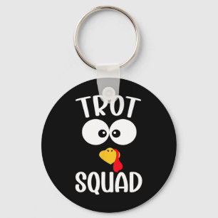 Turkey Trot Squad Funny Thanksgiving Running Keychain