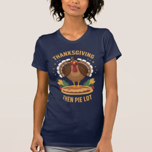 Turkey Trot, Then Pie Lot Minimalist Thanksgiving T-Shirt