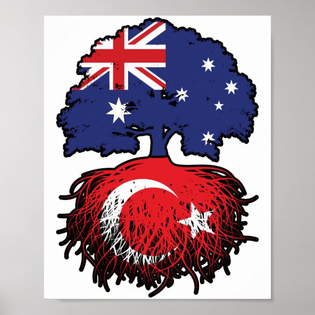 Turkey Turkish Australian Australia Tree Roots Poster (Front)