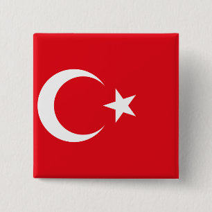Turkey (Turkish) Flag 2 Inch Square Button