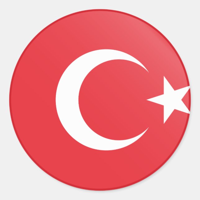 Turkey (Turkish) Flag Classic Round Sticker (Front)