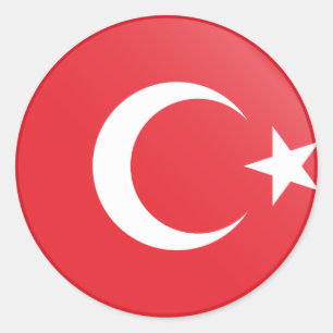 Turkey (Turkish) Flag Classic Round Sticker
