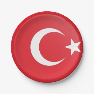 Turkey (Turkish) Flag Paper Plate