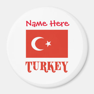 Turkey Turkish Flag Red Personalization  Magnet