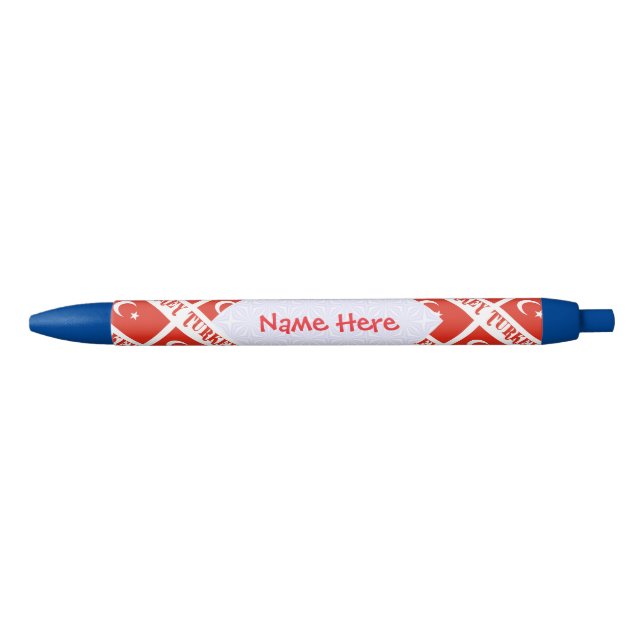 Turkey Turkish Flag Tiled Red Personalized  Black Ink Pen (Front)