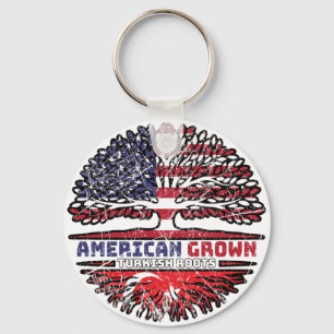 Turkey Turkish US American USA United States Tree Keychain