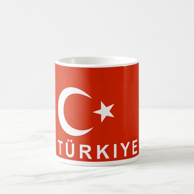 Turkey Turkiye flag country Turkish text name Coffee Mug (Center)