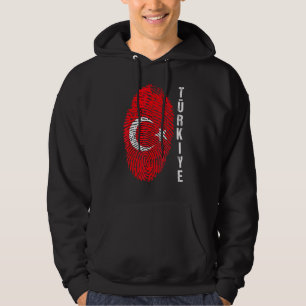 Turkey Turkiye National Flag Fingerprint Bayragi H Hoodie