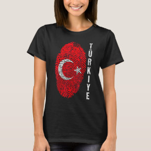 Turkey Turkiye National Flag Fingerprint Bayragi H T-Shirt