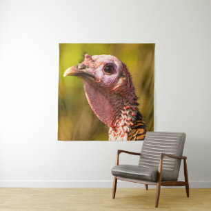 Turkey Up Close and Personal 57 x 57 Tapestry