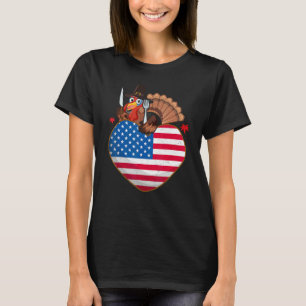 Turkey USA Flag Thanks Giving American Thanksgivi T-Shirt