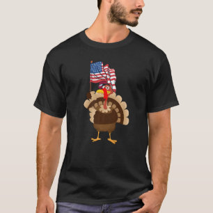 Turkey USA Flag Thanks Giving American Thanksgivi T-Shirt