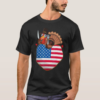 Turkey USA Flag Thanks Giving American  Thanksgivi T-Shirt