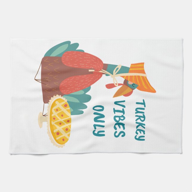 Turkey Vibes Only  Kitchen Towel (Horizontal)