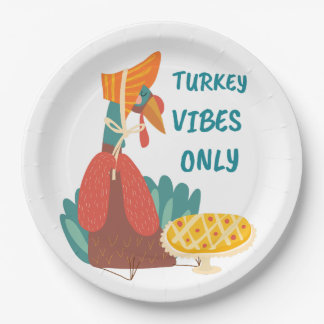 Turkey Vibes Only Paper Plate