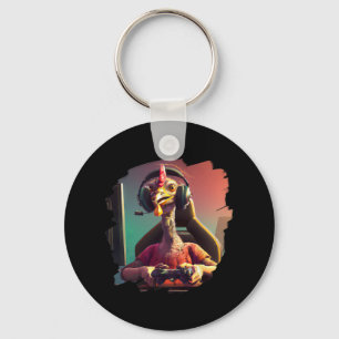 Turkey Video Game Gamer Thanksgiving Turkey Keychain