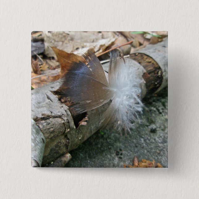 Turkey Vulture Feather Coordinating Items 2 Inch Square Button (Front)