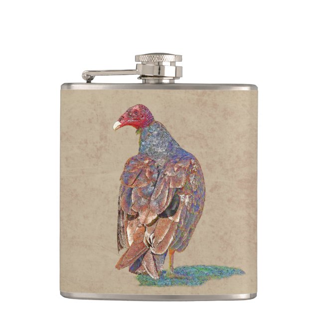 TURKEY VULTURE HIP FLASK (Front)