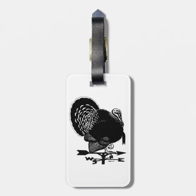 Turkey Weathervane Luggage Tag (Back Vertical)